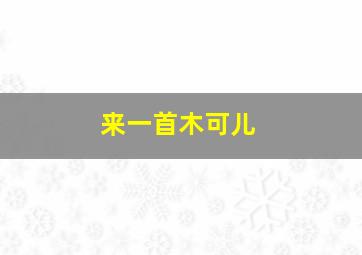 来一首木可儿