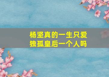 杨坚真的一生只爱独孤皇后一个人吗