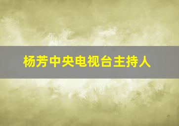 杨芳中央电视台主持人