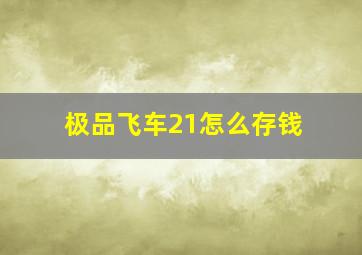 极品飞车21怎么存钱