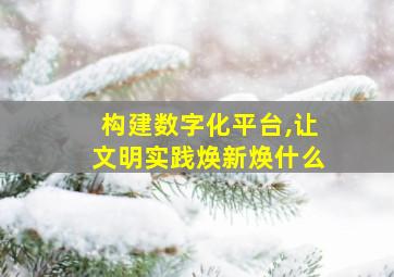 构建数字化平台,让文明实践焕新焕什么