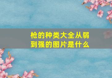 枪的种类大全从弱到强的图片是什么