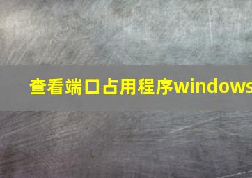 查看端口占用程序windows