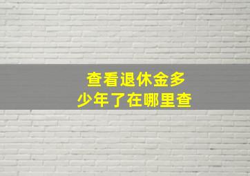 查看退休金多少年了在哪里查