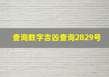 查询数字吉凶查询2829号