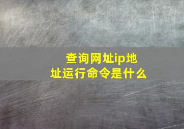 查询网址ip地址运行命令是什么