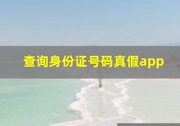 查询身份证号码真假app