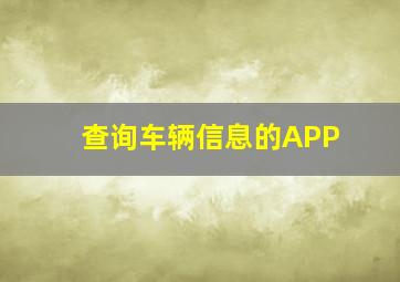 查询车辆信息的APP