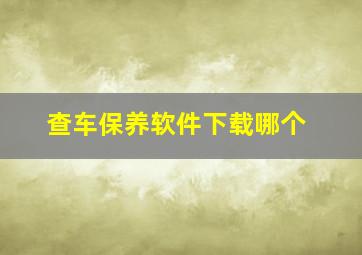 查车保养软件下载哪个