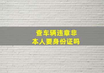 查车辆违章非本人要身份证吗