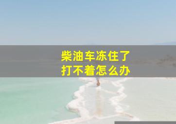 柴油车冻住了打不着怎么办