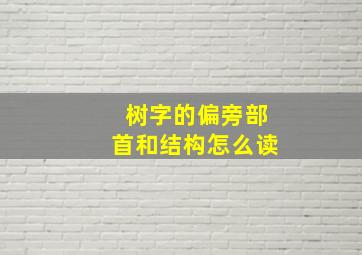 树字的偏旁部首和结构怎么读