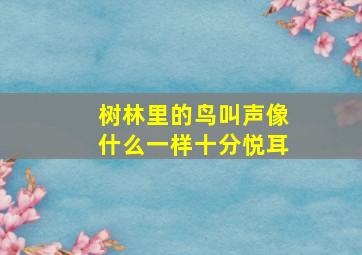 树林里的鸟叫声像什么一样十分悦耳