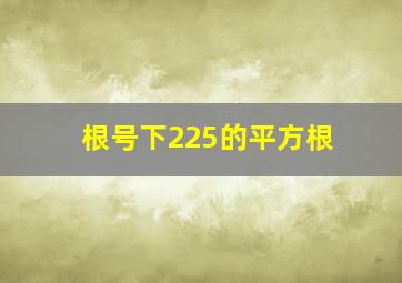 根号下225的平方根