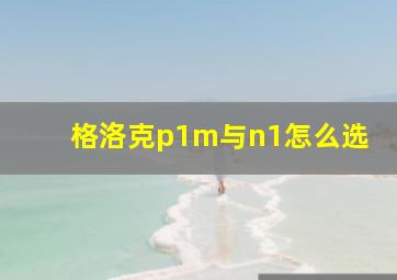 格洛克p1m与n1怎么选