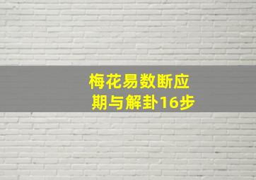 梅花易数断应期与解卦16步