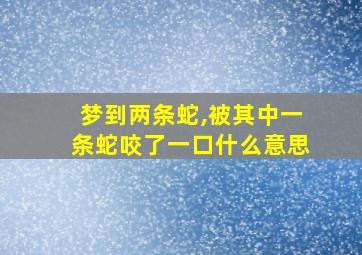 梦到两条蛇,被其中一条蛇咬了一口什么意思