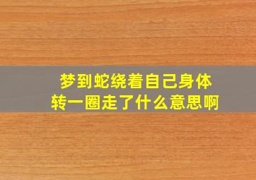 梦到蛇绕着自己身体转一圈走了什么意思啊