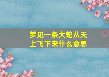 梦见一条大蛇从天上飞下来什么意思