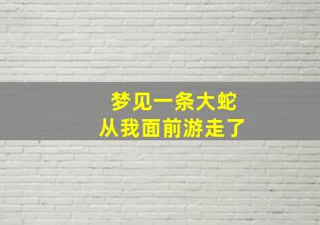 梦见一条大蛇从我面前游走了