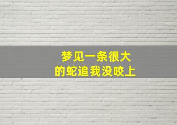 梦见一条很大的蛇追我没咬上