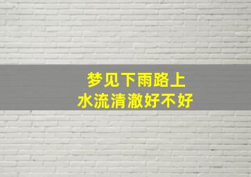 梦见下雨路上水流清澈好不好