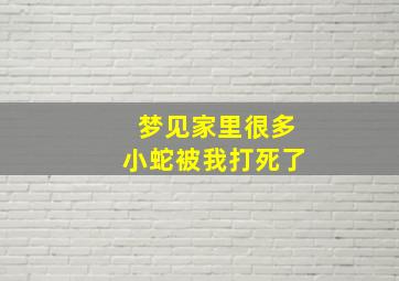 梦见家里很多小蛇被我打死了