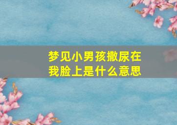 梦见小男孩撒尿在我脸上是什么意思