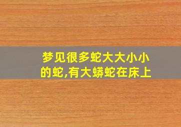 梦见很多蛇大大小小的蛇,有大蟒蛇在床上