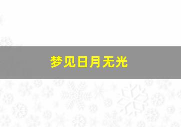 梦见日月无光