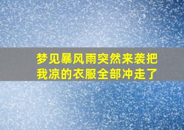 梦见暴风雨突然来袭把我凉的衣服全部冲走了