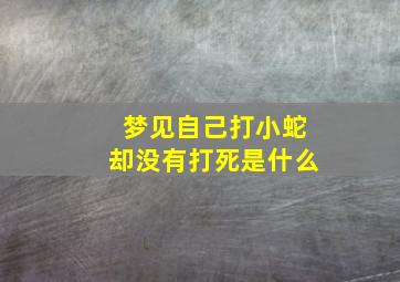 梦见自己打小蛇却没有打死是什么