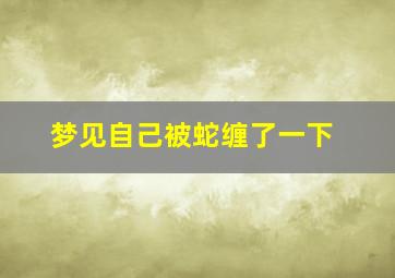 梦见自己被蛇缠了一下