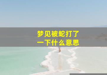 梦见被蛇打了一下什么意思