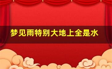 梦见雨特别大地上全是水