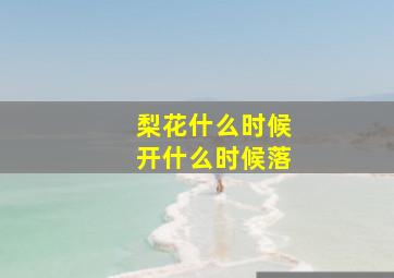 梨花什么时候开什么时候落