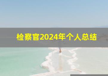 检察官2024年个人总结