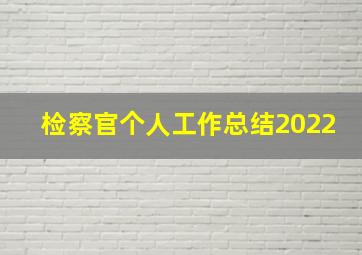 检察官个人工作总结2022