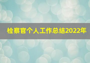 检察官个人工作总结2022年