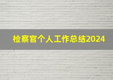 检察官个人工作总结2024