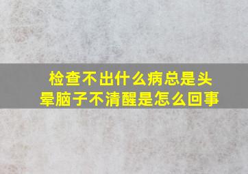 检查不出什么病总是头晕脑子不清醒是怎么回事