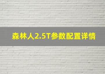 森林人2.5T参数配置详情