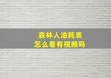 森林人油耗表怎么看有视频吗