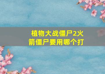 植物大战僵尸2火箭僵尸要用哪个打