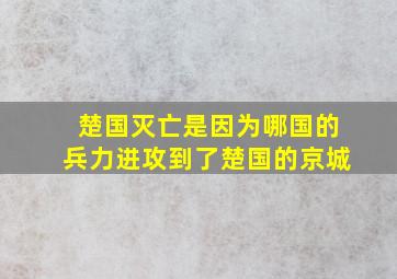 楚国灭亡是因为哪国的兵力进攻到了楚国的京城