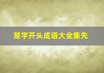 楚字开头成语大全集先