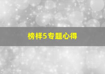 榜样5专题心得