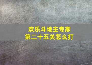 欢乐斗地主专家第二十五关怎么打