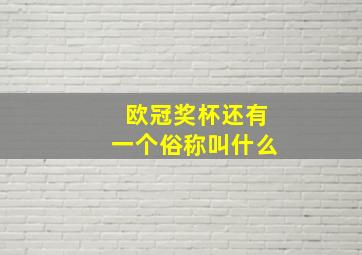 欧冠奖杯还有一个俗称叫什么