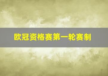 欧冠资格赛第一轮赛制